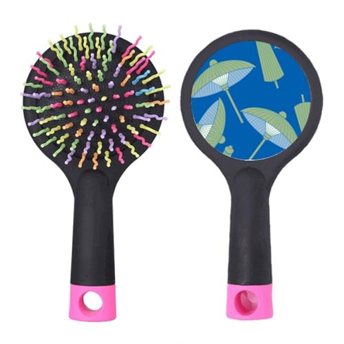 Grünes Papier Regenschirm Wolkenmuster Salon Entwirrung Haarbürste Kissen Basis von no/no