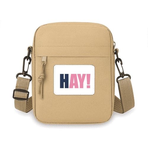 Hay Zitat schwarz encoupositive Hallo Crossbody Tasche Handy Geldbörsen Handtasche Schulter Mini Tasche von no/no