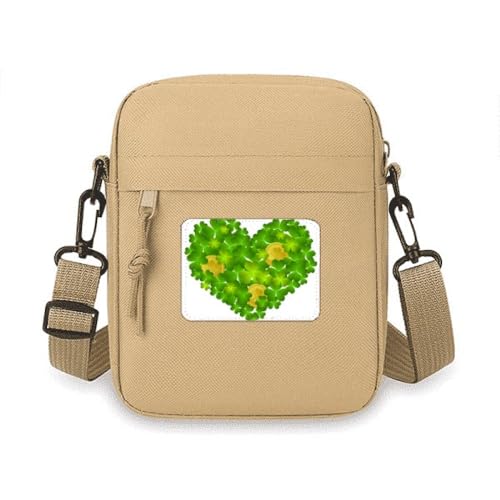 Heart Irland St. Patrick's Day Umhängetasche, Handytasche, Handtasche, Mini-Umhängetasche von no/no