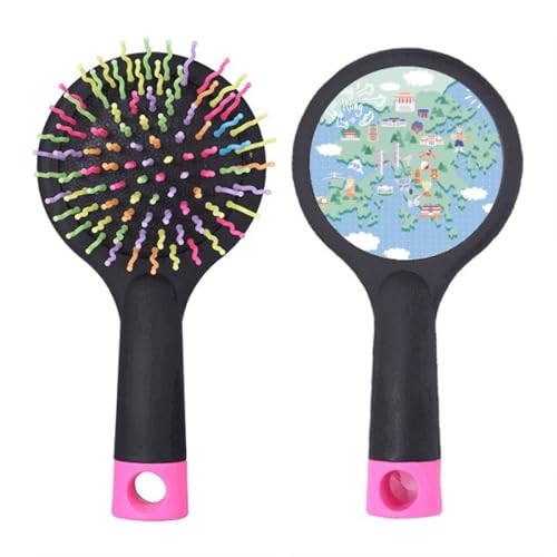 Hongkong Karte berühmte Orte China Salon Entwirrung Haarbürste Kissen Basis von no/no