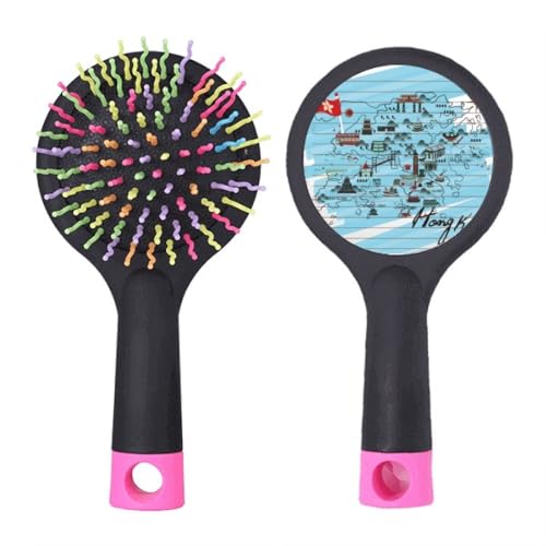 Hongkong Lokale Karte Art Deco Fashion Salon Entwirrende Haarbürste Kissen Basis von no/no