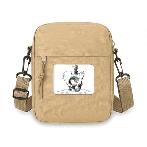 Hüftrücken, menschliche Skelettskizze, Umhängetasche, Handytasche, Handtasche, Mini-Umhängetasche von no/no