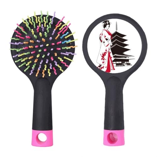 Japanischer Kimono-Mädchen-Salon, Entwirrungsbürste, Kissenbasis von no/no