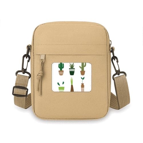 Kaktus Topf-Sukkulenten Crossbody Tasche Handy Geldbörsen Handtasche Schulter Mini Tasche von no/no