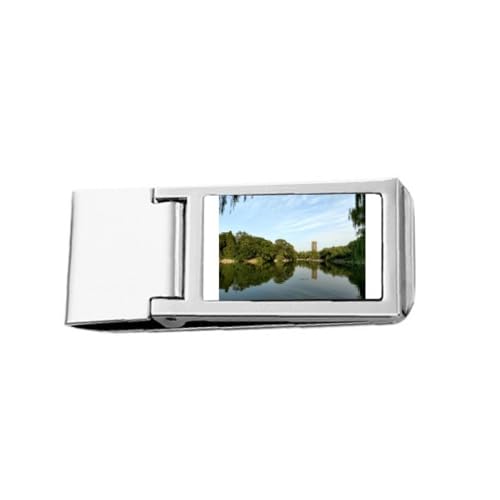 Lake Willw Tree Tower Art Deco Fashion Slim Money Clip Stainless Holder Pocket Wallet von no/no