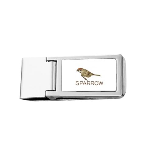 Lebensmittelzweige Spatzen Vögel schlanke Geldklammer Edelstahl Halter Pocket Wallet Lebensmittelzweige Spatzen Vögel schlanke Geldklammer Edelstahl Halter Pocket Wallet von no/no