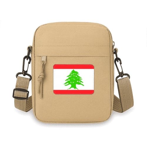 Libanon-Nationalflagge, Asien, Land-Umhängetasche, Handytasche, Handtasche, Mini-Umhängetasche von no/no
