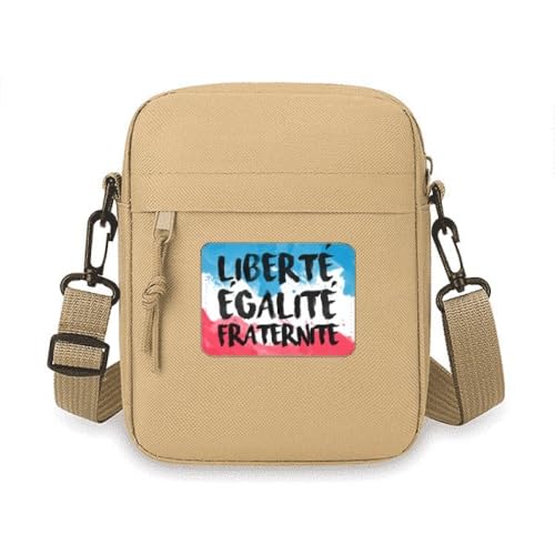 Liberte Egalite Fraternite France Mark Flag Crossbody Bag Handy Geldbörsen Handtasche Schulter Mini Tasche von no/no