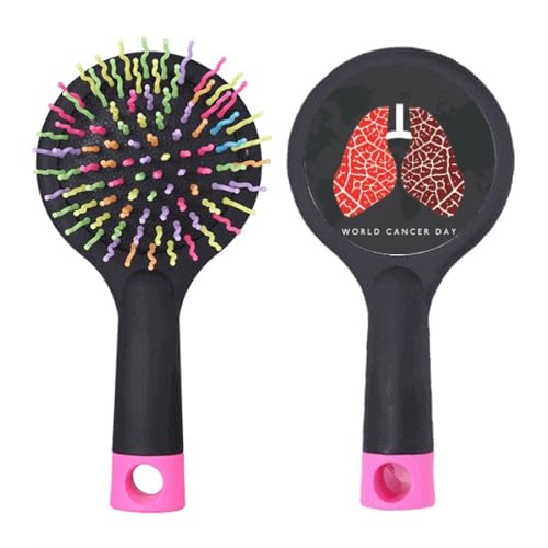 Logo Lungenmuster Weltkrebstag Salon Entwirrung Haarbürste Kissen Basis von no/no