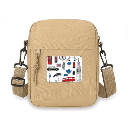 London Big Ben Booth Rain Mailbox Crossbody Bag Handy Geldbörsen Handtasche Schulter Mini Tasche von no/no