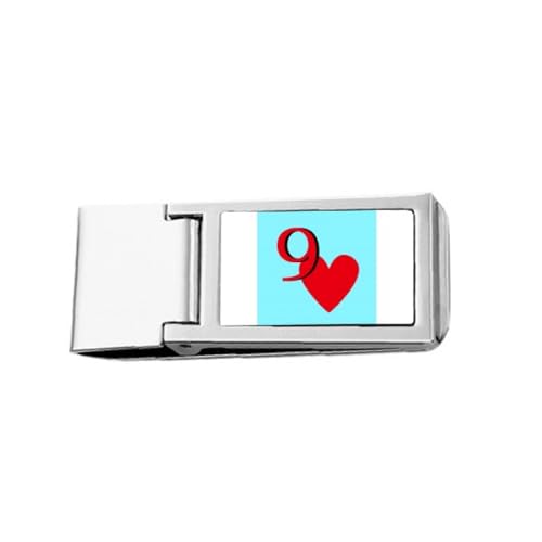 Love Heart 9 Poker Slim Money Clip Stainless Holder Pocket Wallet Love Heart 9 Poker Slim Money Clip Stainless Holder Pocket Wallet von no/no