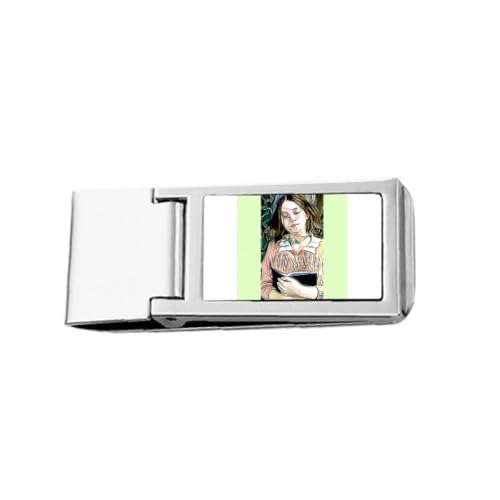 Nap Girl Quiet Splendid Trendy Comely Slim Money Clip Stainless Holder Pocket Wallet von no/no