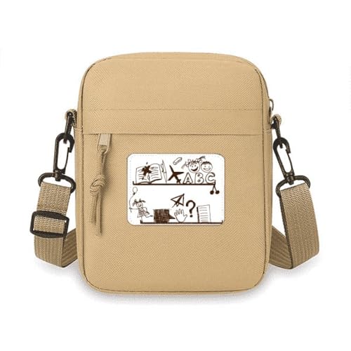 Niedliche Kinder-Bücherregal, Umhängetasche, Handytasche, Handtasche, Schultertasche, Mini-Tasche von no/no