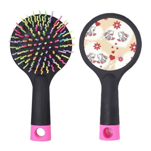 Niedliche graue Hasen Valentinstag Salon Entwirrung Haarbürste Kissen Basis Niedliche graue Hasen Valentinstag Salon Entwirrung Haarbürste Kissen Basis von no/no