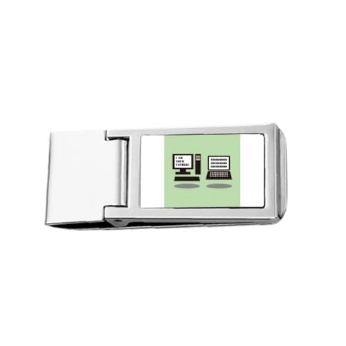 Old Computer Notebook Art Deco Fashion Slim Money Clip Stainless Holder Pocket Wallet von no/no