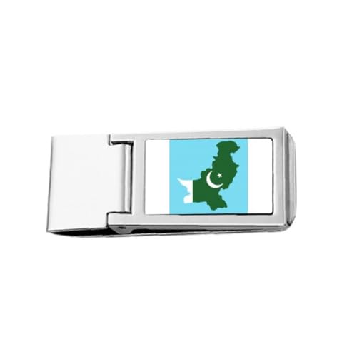 Pakistanische Kartenschild, Nationalflagge, schmal, Geldklammer aus Edelstahl Pakistanische Kartenschild, Nationalflagge, schmal, Geldklammer aus Edelstahl von no/no
