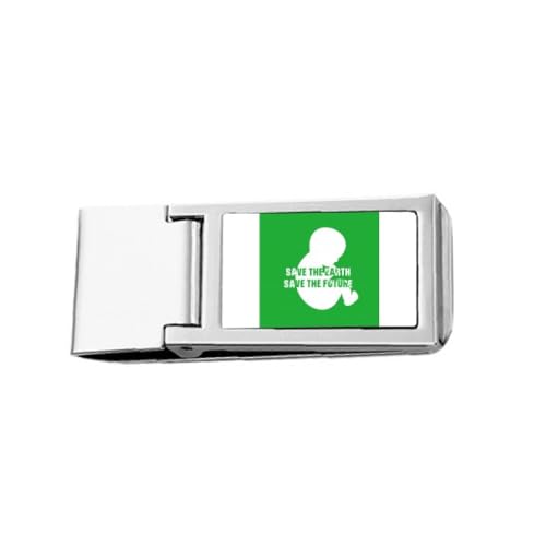Save The Earth Save The Future Slim Money Clip Stainless Holder Pocket Wallet Save The Earth Save The Future Slim Money Clip Stainless Holder Pocket Wallet von no/no