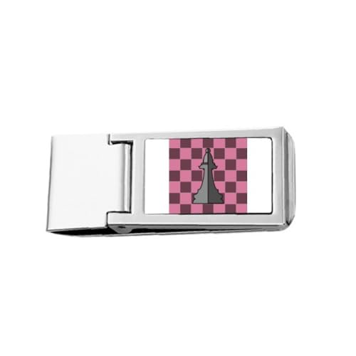 Schachbrett Bishop White Word Chess Slim Money Clip Stainless Holder Pocket Wallet von no/no