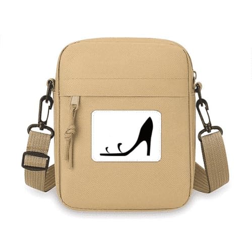 Schwarze High Heels einfache Grafiken Umriss Crossbody Tasche Handy Geldbörsen Handtasche Schulter Mini Tasche von no/no