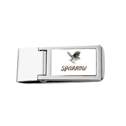 Sparrows Vögel Tiere Lebensmittel Fliegen Slim Geldklammer Edelstahl Halter Pocket Wallet von no/no