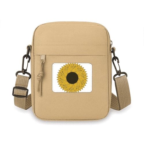 Umhängetasche, Handytasche, Handtasche, Mini-Umhängetasche, Sonnenblumen-Motiv, Gelb von no/no