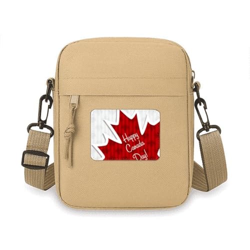 Umhängetasche mit Aufschrift "Happy Canada Day 4th Of Juli", Ahornstruktur, Umhängetasche, Handytasche, Handtasche, Mini-Umhängetasche Umhängetasche mit Aufschrift "Happy Canada Day 4th Of Juli", Ahornstruktur, Umhängetasche, Handytasche, Handtasche, Mini-Umhängetasche von no/no