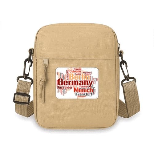 Umhängetasche mit Deutschland-Stadt-Namenskarten-Motiv, Umhängetasche, Handytasche, Handtasche, Mini-Umhängetasche von no/no