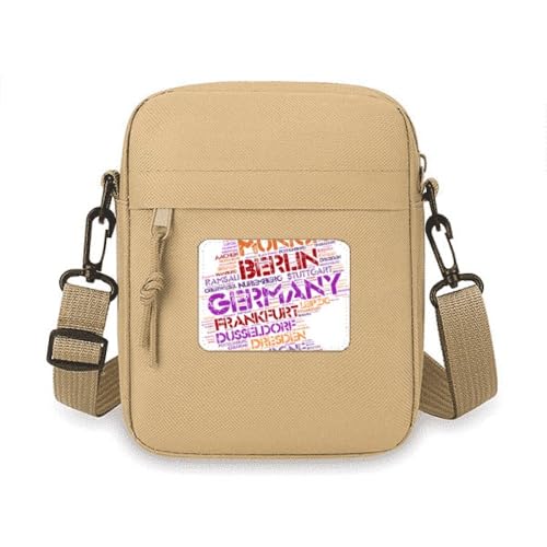 Umhängetasche mit Deutschland-Stadtnamenkarte, Umhängetasche, Handytasche, Handtasche, Mini-Umhängetasche von no/no