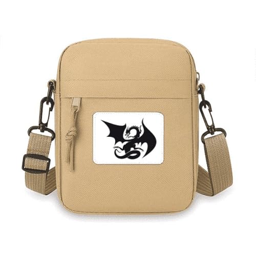 Umhängetasche mit Drachen-Motiv, Motiv: Kornmuster, Umhängetasche, Handytasche, Handtasche, Mini-Umhängetasche von no/no