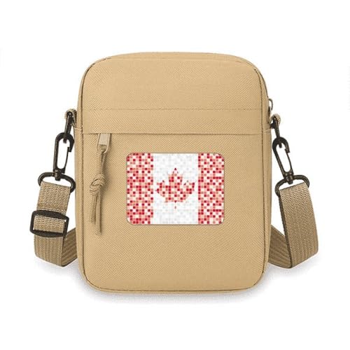 Umhängetasche mit Kanada-Nationalflagge, Ahornmosaik, Handytasche, Handtasche, Mini-Umhängetasche von no/no