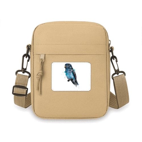Umhängetasche mit Papageienvogel, Art-Deco, modische Umhängetasche, Handytasche, Handtasche, Mini-Umhängetasche, Schwarz / Blau Umhängetasche mit Papageienvogel, Art-Deco, modische Umhängetasche, Handytasche, Handtasche, Mini-Umhängetasche, Schwarz / Blau von no/no