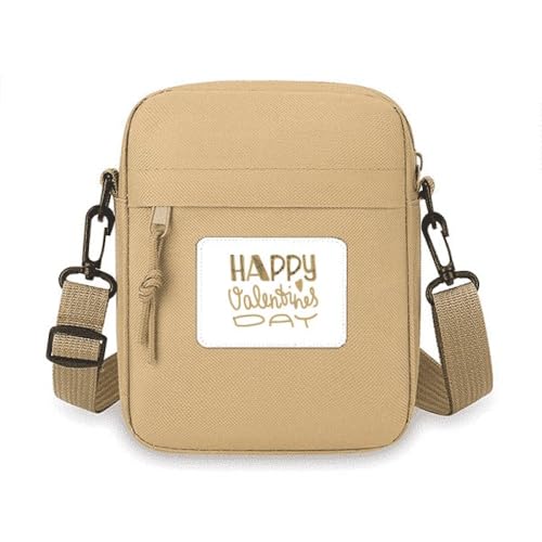 Umhängetasche mit Zitat "Happy Valentine Day", Umhängetasche, Handytasche, Handtasche, Mini-Umhängetasche von no/no