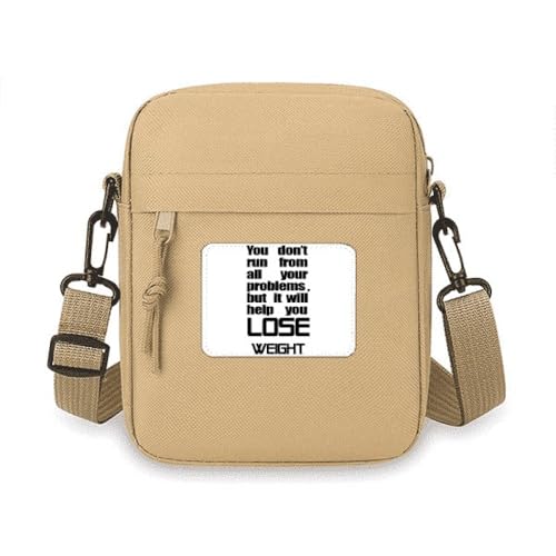 Umhängetasche mit englischem Slogan für Handy, Geldbörse, Handtasche, Mini-Umhängetasche, Schwarz von no/no