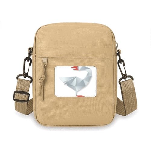 Umhängetasche mit geometrischem Gans-Origa-Muster, Umhängetasche, Handy-Geldbörse, Handtasche, Mini-Schultertasche von no/no