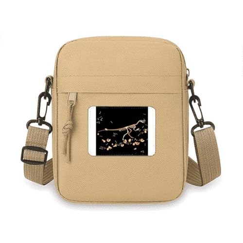 bs kleine Dinosaurier-Umhängetasche, Handy, Geldbörse, Handtasche, Schultertasche, Mini-Tasche, Schwarz von no/no