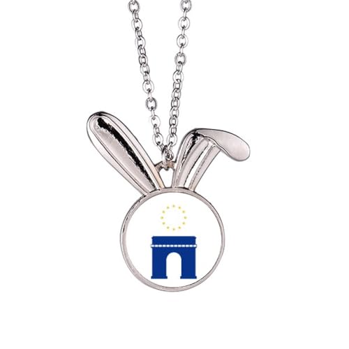 no/no Arc de Triomphe Französisches Euan-Symbol Hasen-Halskette Anhänger Häschen Tierschmuck Geschenk no/no Arc de Triomphe Französisches Euan-Symbol Hasen-Halskette Anhänger Häschen Tierschmuck Geschenk von no/no