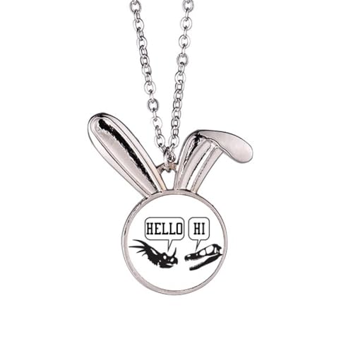 no/no B Dinosaurier-Gruß, Hasen-Halskette, Anhänger, Hase, Tierschmuck, Geschenk von no/no