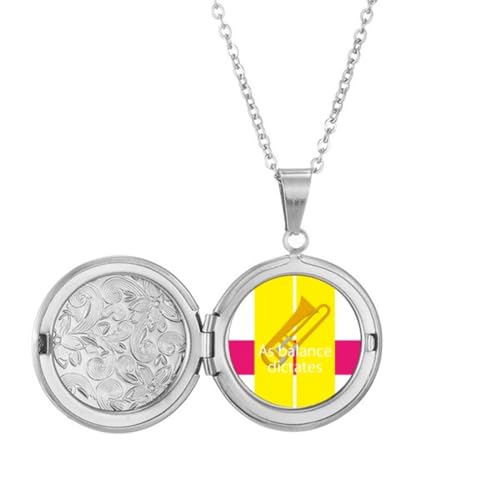 no/no Balance Art Musikinstrumente Medaillon Halskette halten Bild Schmuck Geburtstagsgeschenk von no/no