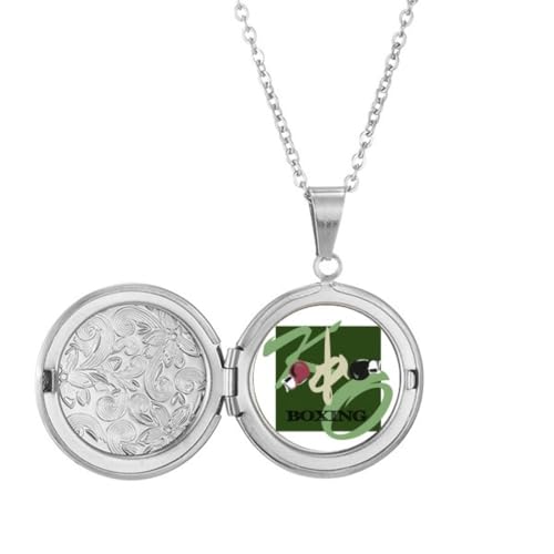 no/no China Gym Boxing KO Art Deco Fashion Medaillon Halskette Halten Bild Schmuck Geburtstagsgeschenk von no/no