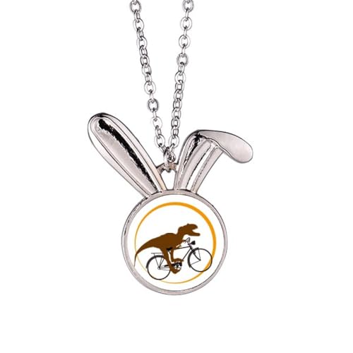 no/no Dinosaurier-Halskette mit Anhänger, Motiv: Mond, Art-Deco, modisch, Hase, Tierschmuck, Geschenk von no/no