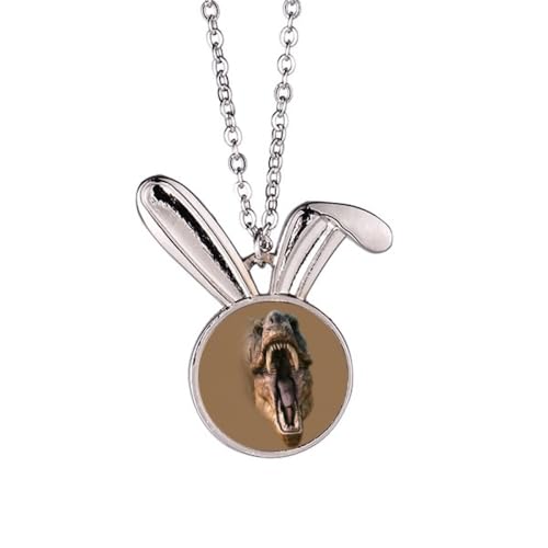 no/no Dinosaurier-Tyrannosaurus-Rex-Halskette mit Anhänger, Kaninchen, Tierschmuck, Geschenk von no/no