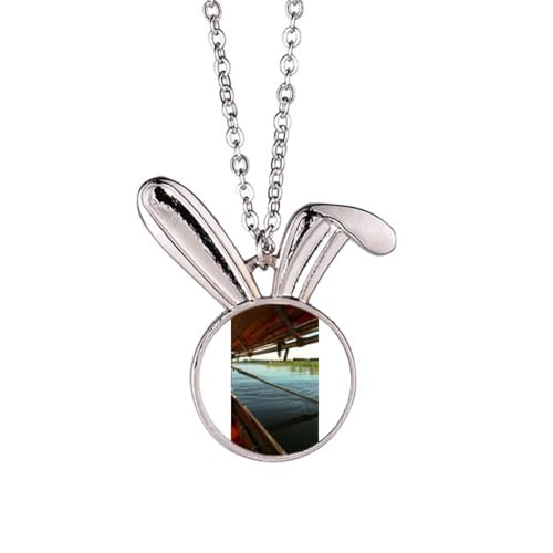 no/no Field Art Deco Halskette mit Hasen-Anhänger, Hase, Tierschmuck, Geschenk von no/no