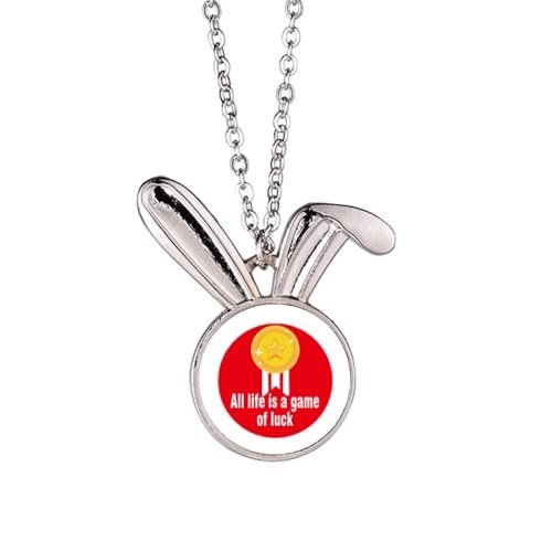 no/no Filmwörter "Life Game Luck" Halskette mit Hasen-Anhänger, Hase, Tierschmuck, Geschenk von no/no