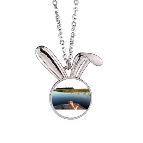 no/no Foot Art Deco Halskette mit Hasen-Anhänger, Hase, Tierschmuck, Geschenk von no/no