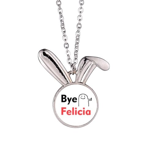 no/no Goodbye Refuse Shirk Decline Expression Rabbit Halskette Anhänger Häschen Tier Schmuck Geschenk von no/no