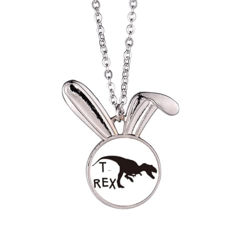 no/no Halskette mit Anhänger, Dinosaurier, fleischfressend, Jagd, Kaninchen, Tierschmuck, Geschenk von no/no