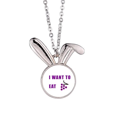 no/no Halskette mit Anhänger "Eat Grape Desire Life", Art-Deco, modisch, Hase, Tierschmuck, Geschenk von no/no