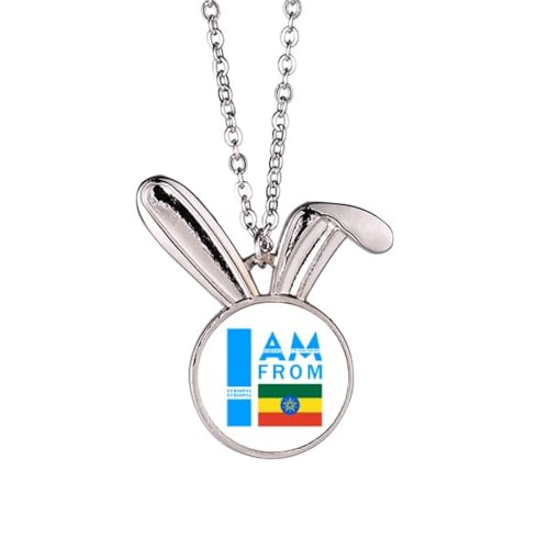 no/no Halskette mit Anhänger "I Am From Ethiopia", Art-Deco, modisch, Kaninchen, Tierschmuck, Geschenk von no/no