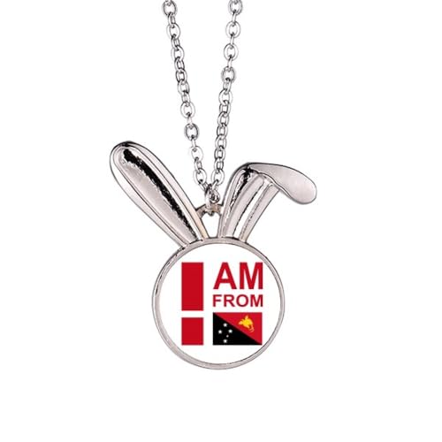 no/no Halskette mit Anhänger "I Am From Papua-Neuguinea", Kaninchen, Tierschmuck, Geschenk von no/no
