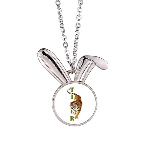 no/no Halskette mit Anhänger Katze Tiger Descends Berg wildes Kaninchen Tier Schmuck Geschenk von no/no